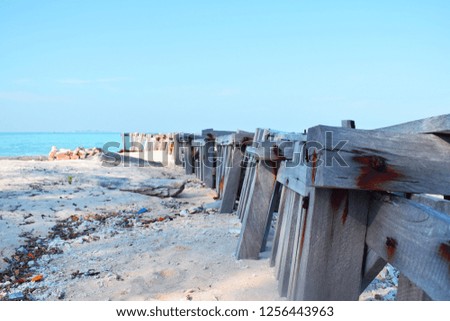 Wooden bridge on the beach
