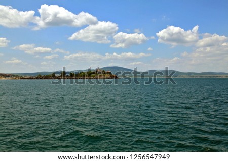 View from the sea to the peninsula of the ancient city of Sozopol