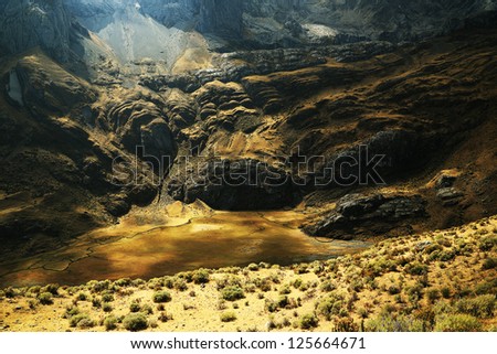 Alpine landscape in Cordiliera Huayhuash, Peru, South America