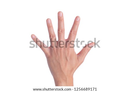 Isolated image of human hand sign or symbol in white background