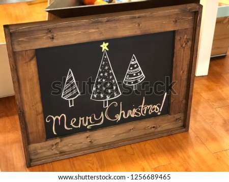 Wood Framed chalkboard with merry Christmas message