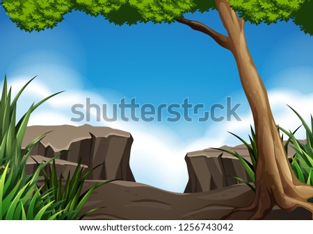 A nature cliff background illustration