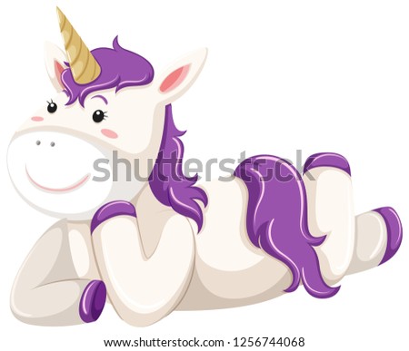 Pretty purple unicorn cartoon