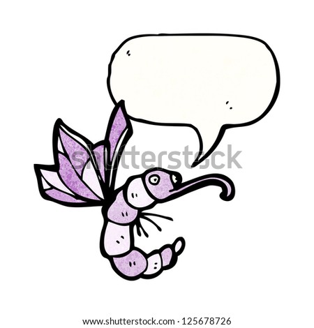 cartoon funny butterfly with speech bubble