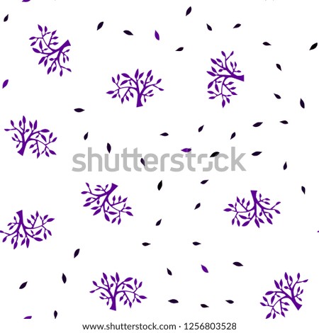 Dark Purple vector seamless abstract design with leaves, branches. Modern abstract illustration with leaves and branches. Template for business cards, websites.