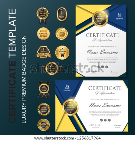certificate template with luxury and modern pattern,diploma,Vector illustration