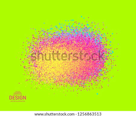 Chaotic particles in empty space. Dynamic background. Vector illustartion.