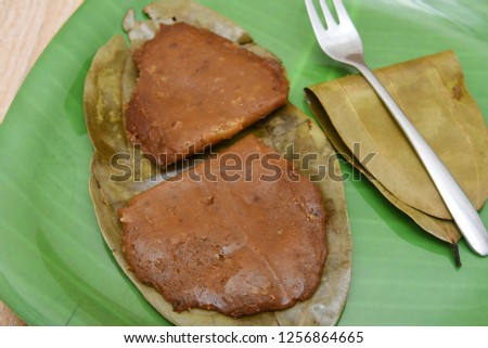 Jack fruit or Chakka Ada, Ela Ada is a sweet and traditional Kerala snack steamed in banana leaf served at evening tea time or as breakfast, India. Healthy South Indian food. a seasonal dish.