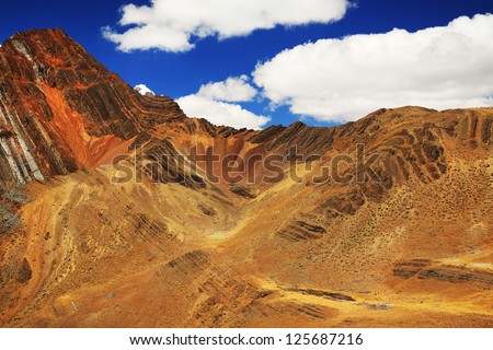 Mountain landscape in Cordiliera Huayhuash, Peru, South America