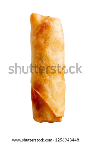 Deep fried spring roll isolated on white background. Royalty-Free Stock Photo #1256943448