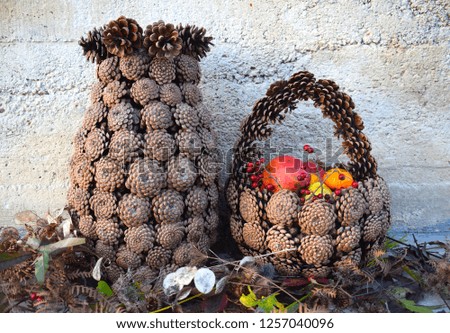 Handmade decoration made of pine cones