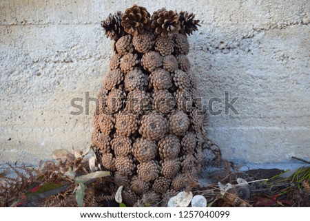 Handmade decoration made of pine cones