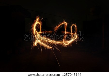 long exposure light trails made with sparklers in the night consisting patterns and beautiful eye capturing colour and sparkles.