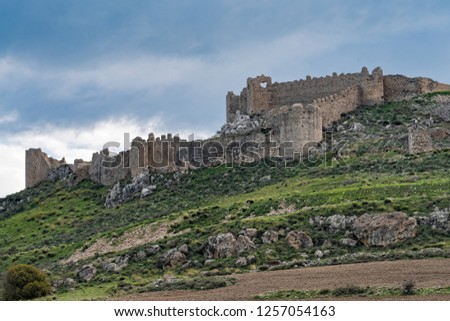 View of Castle Larisa, the ancient and medieval acropolis of the city of Argos in Peloponnese, Greece Royalty-Free Stock Photo #1257054163