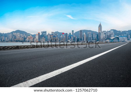 Panoramic view of the city,s empty road