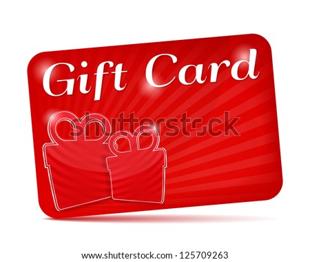 Red gift card, vector eps10 illustration
