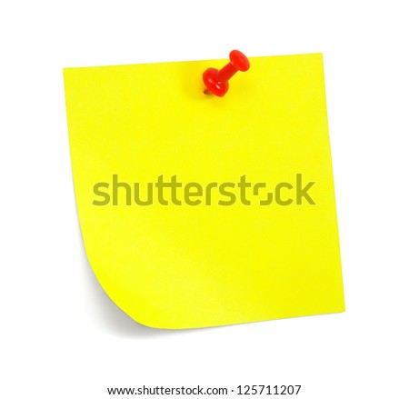 yellow sticky note with shade on white