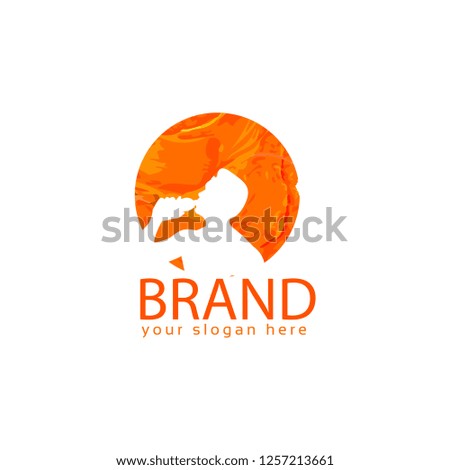 Man drinking water stock logo vector, flat design