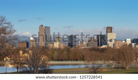 Denver Skyline with Park