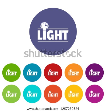 Lightbulb icons color set vector for any web design on white background