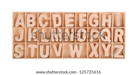 Wooden alphabet blocks with letters