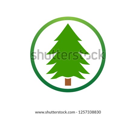 Tree icon concept of a stylized tree with leaves, lends itself to being used with text - Vector