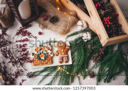 Christmas gingerbread. Cooking. toning