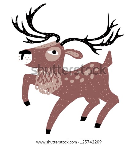 ABC animals: D is for deer. Vector Graphics