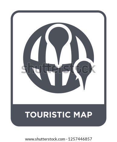 touristic map icon vector on white background, touristic map trendy filled icons from Maps and locations collection, touristic map simple element illustration