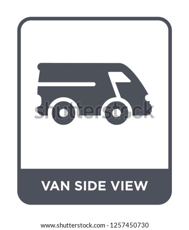 van side view icon vector on white background, van side view trendy filled icons from Mechanicons collection, van side view simple element illustration