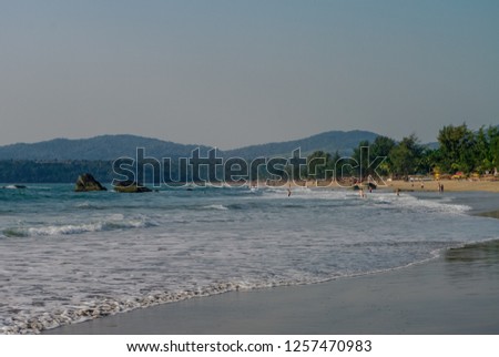 Tropical beach at Agonda village, Goa state, India
