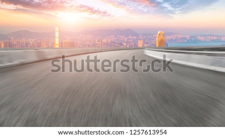 Panoramic view of the city,s empty road