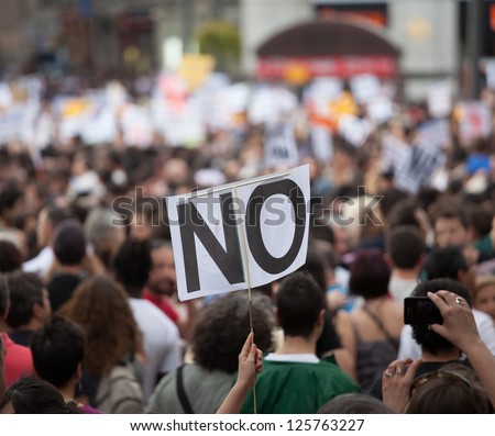 A general image of unidentified people protesting. Royalty-Free Stock Photo #125763227