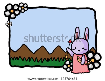 violet cupid rabbit  in nature background