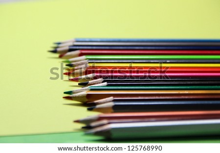 Mix of multicolored vivid pencils