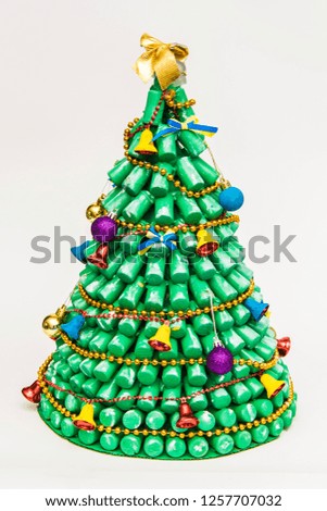 
unusual christmas tree made of natural materials