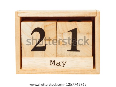 wood calendar isolated on white background