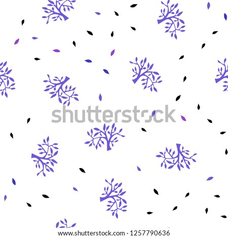Dark Pink, Blue vector seamless elegant wallpaper with leaves, branches. Colorful illustration in doodle style with leaves, branches. Template for business cards, websites.