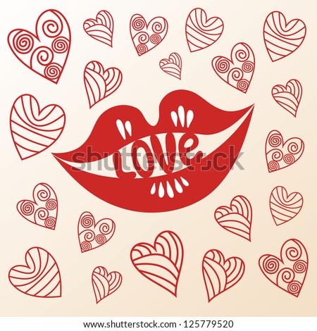 Valentines day card illustration