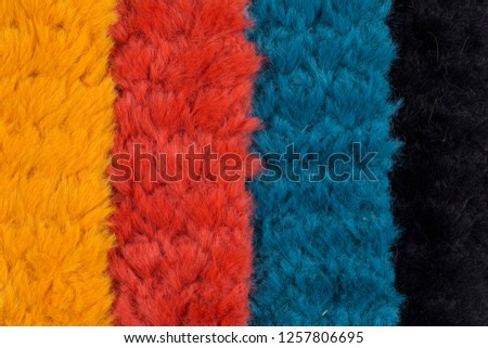 texture of colorful fur swatch.