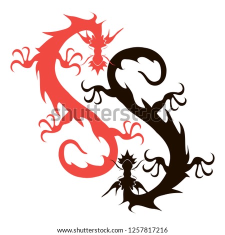 Dragon Flat Icon. Vector Illustration.