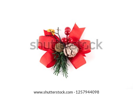 Christmas composition. Gifts, package ornaments, red decorations on white background. Christmas, winter, new year concept. Flat, top view.
