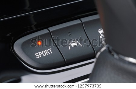 Sport mode in a modern car  Royalty-Free Stock Photo #1257973705