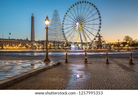 Place de la Concorde Square with the Big Wheel in Paris, France.