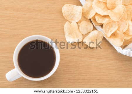 Coffee and potato chips