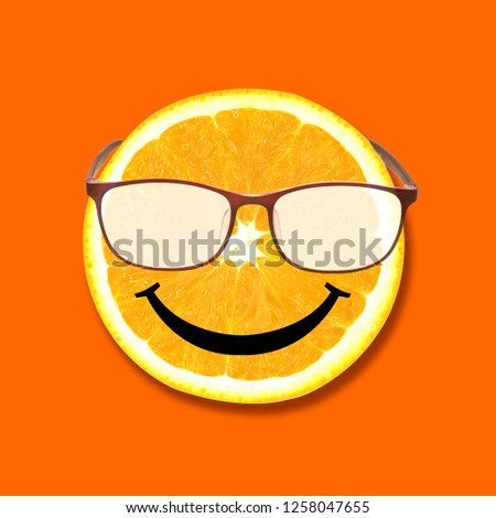 Orange,be smile on a white background.