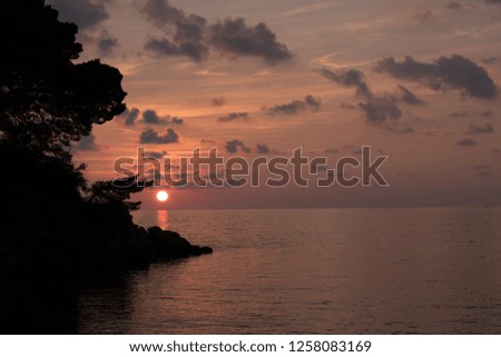Sunset in Milocer, Montenegro