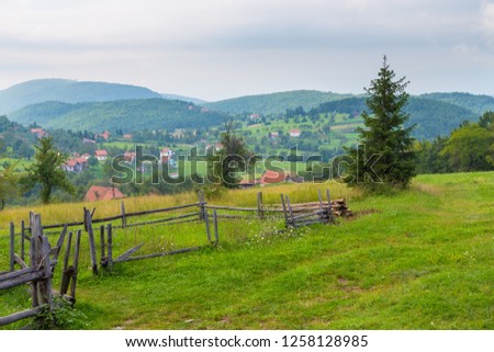 Scenic landscape view in Serbian Tara mountain, Sirogojno, Serbia.