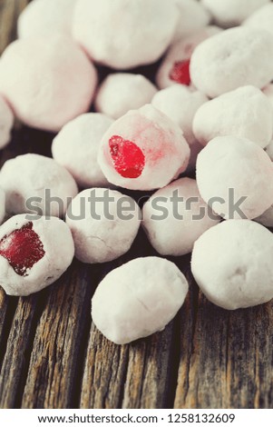 cranberries in powdered sugar 