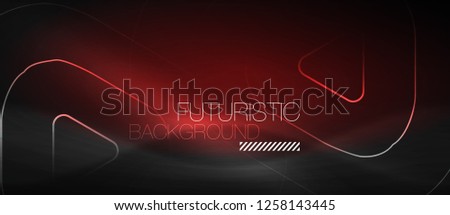 Dark black abstract background with neon colors and lines, vector design